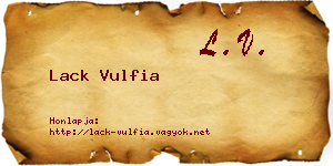 Lack Vulfia névjegykártya